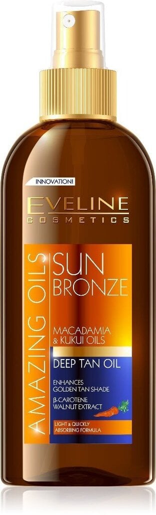Sügavpruunistav päevitusõli Eveline Cosmetics Amazing Oils 150 ml цена и информация | Päikesekreemid | kaup24.ee