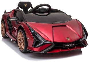 Одноместный детский электромобиль Lamborghini Sian, красный блестящий цена и информация | Электромобили для детей | kaup24.ee