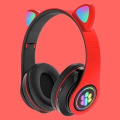 Беспроводные наушники Rgb со светодиодными кошачьими ушками, CXT-B39, красные цена и информация | Наушники | kaup24.ee