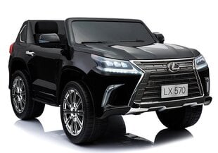 Двухместный детский электромобиль Lexus DK-LX570, черный глянцевый цена и информация | Электромобили для детей | kaup24.ee