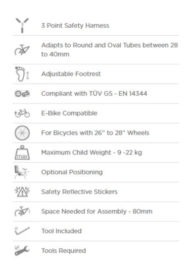Laste jalgrattatool 9-22 kg, 28-40 mm, Polisport Koolah FF (3700) 2699 hind ja info | Laste jalgrattatoolid | kaup24.ee