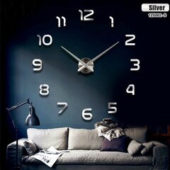 Большие настенные часы 80-120 см, серебро цена и информация | Часы | kaup24.ee