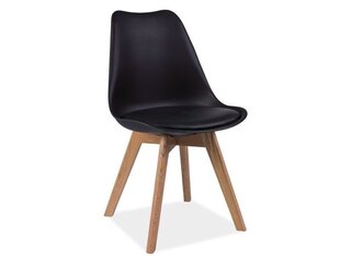 Комплект из 4 стульев Kris, чёрный/дуб цена и информация | Стулья для кухни и столовой | kaup24.ee