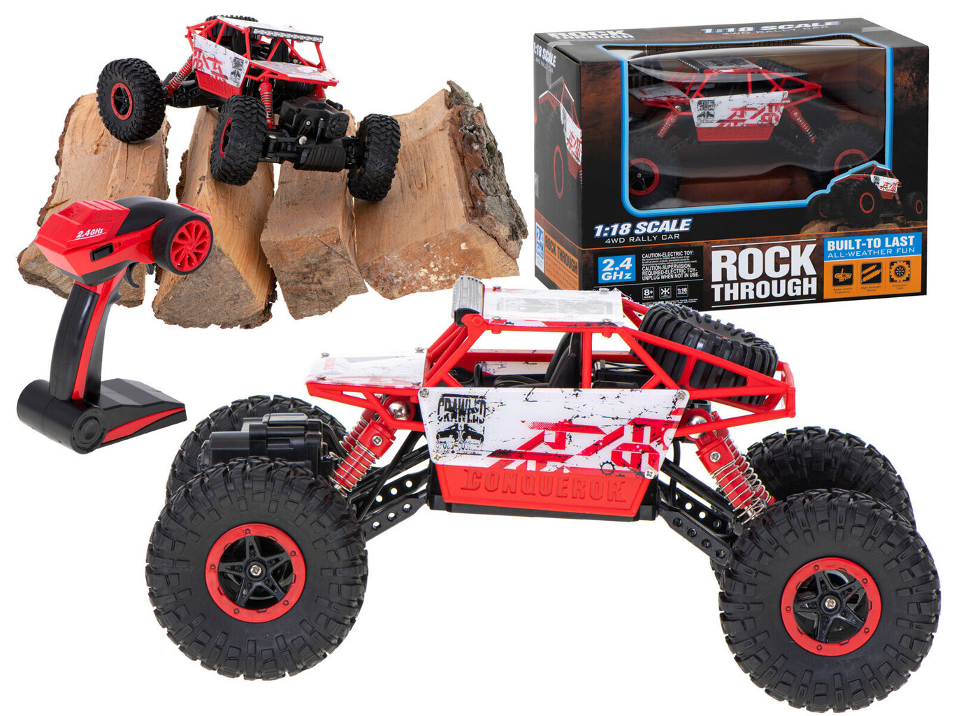 RC Rock Crawler HB 2.4GHz 1:18 punane auto цена и информация | Poiste mänguasjad | kaup24.ee