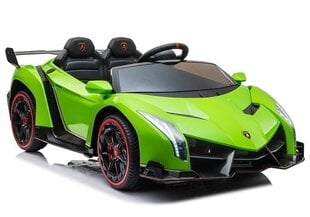 Kahekohaline elektriauto lastele Lamborghini Veneno, roheline hind ja info | Laste elektriautod | kaup24.ee