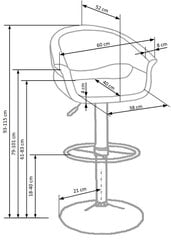 Барный стул Halmar H 46, черный/белый цена и информация | Стулья для кухни и столовой | kaup24.ee