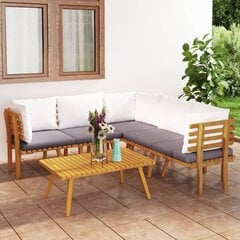 Садовый комплект мебели с подушками, из 6 частей, коричневый цена и информация | Комплекты уличной мебели | kaup24.ee