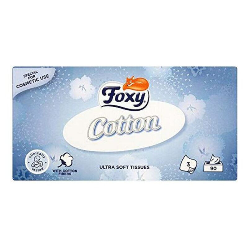 Taskurätikud Facial Cotton Foxy (90 tk) hind ja info | Niisked salvrätikud, vatipadjad ja -tikud | kaup24.ee