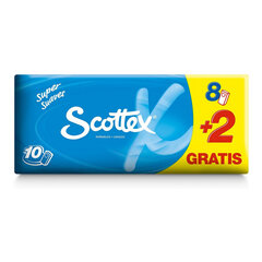 Taskurätikud Scottex 3 kihti (10 x 10 tk) hind ja info | Niisked salvrätikud, vatipadjad ja -tikud | kaup24.ee