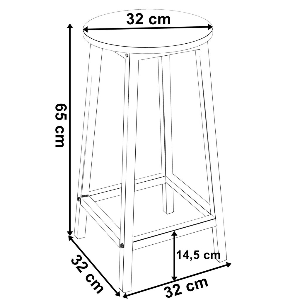 Metallist baaripukk FLINT RUSTIC loft hind ja info | Söögitoolid, baaritoolid | kaup24.ee