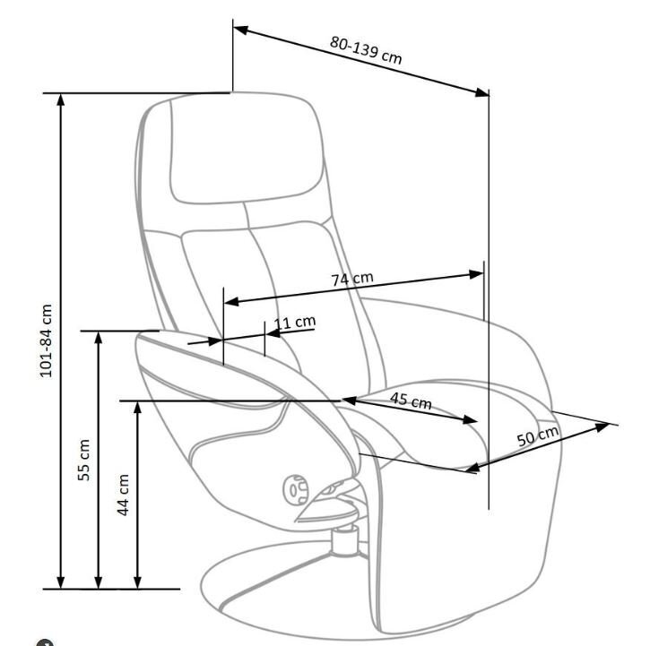 Tugitool recliner Halmar Optima, must hind ja info | Tugitoolid ja tugitoolvoodid | kaup24.ee