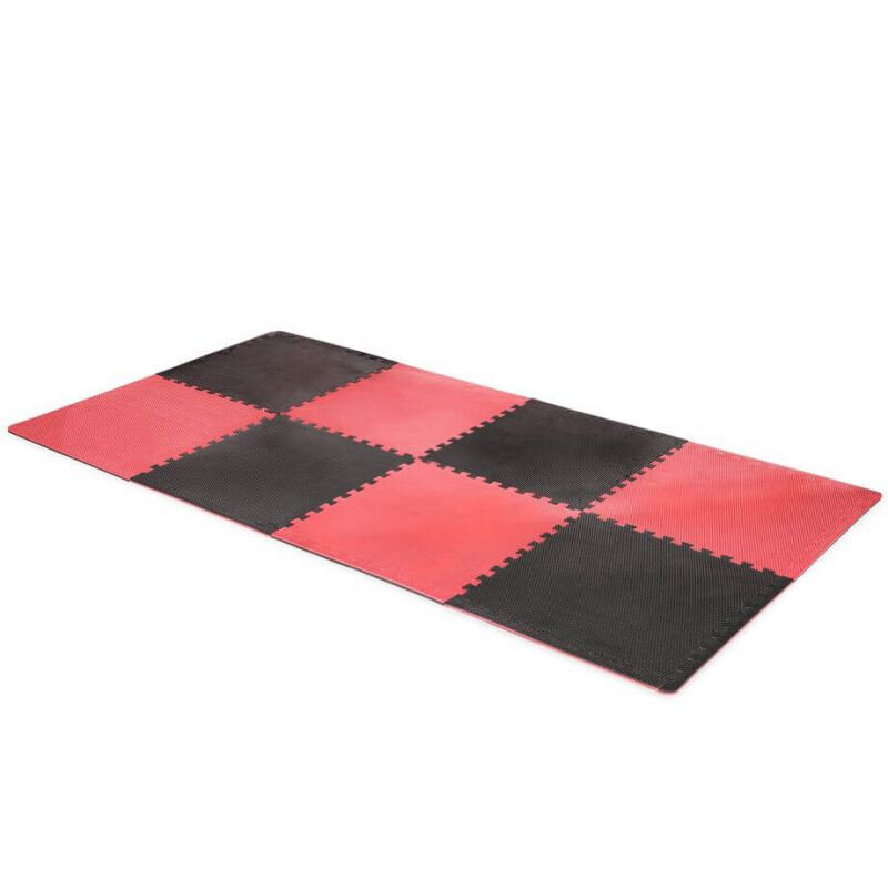Sertifitseeritud tatami 1x1m Puzzle- 4 cm red black цена и информация | Muud sporditarbed | kaup24.ee