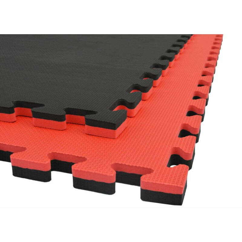 Sertifitseeritud tatami 1x1m Puzzle- 4 cm red black цена и информация | Muud sporditarbed | kaup24.ee