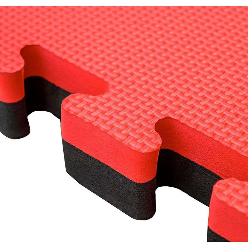 Sertifitseeritud tatami 1x1m Puzzle- 4 cm red black цена и информация | Muud sporditarbed | kaup24.ee