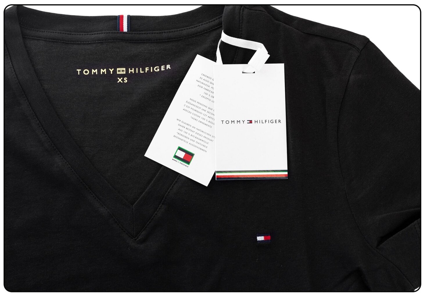 Tommy Hilfiger T-särk Heritage V-neck Tee Black WW0WW24969 017 18971 цена и информация | Naiste T-särgid, topid | kaup24.ee