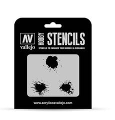 Paint Stains ST-TX005 Vallejo Hobby Stencils hind ja info | Aplikatsioonid, dekoratsioonid, kleebised | kaup24.ee