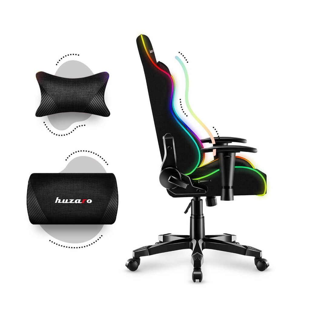 Laste Mänguritool Huzaro Ranger 6.0 RGB, must hind ja info | Kontoritoolid | kaup24.ee