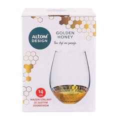 Стекланная ваза Golden honey, H-14 см цена и информация | Вазы | kaup24.ee