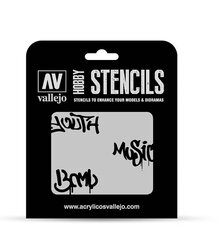 Street Art Nº1 ST-LET003 Vallejo Hobby Stencils цена и информация | Аппликации, декорации, наклейки | kaup24.ee