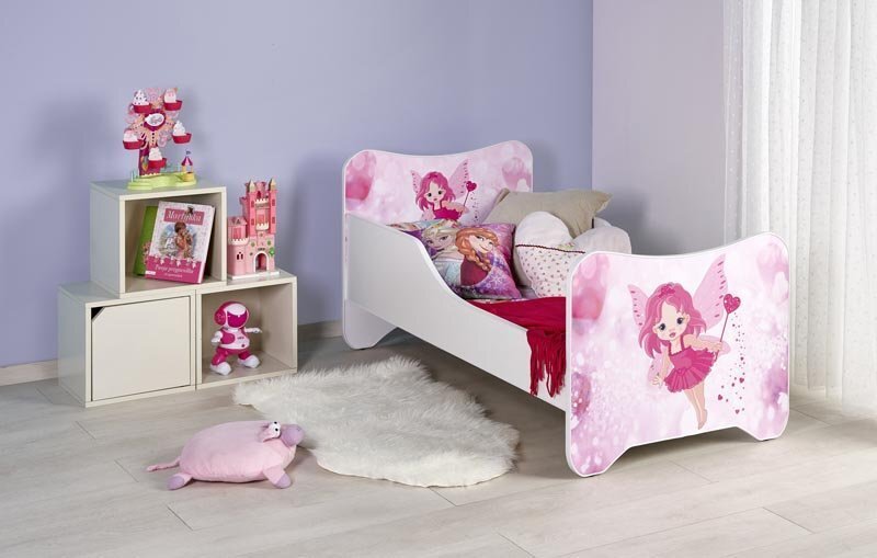 Voodi Halmar Happy Fairy, 70x140 cm, valge/roosa hind ja info | Lastevoodid | kaup24.ee