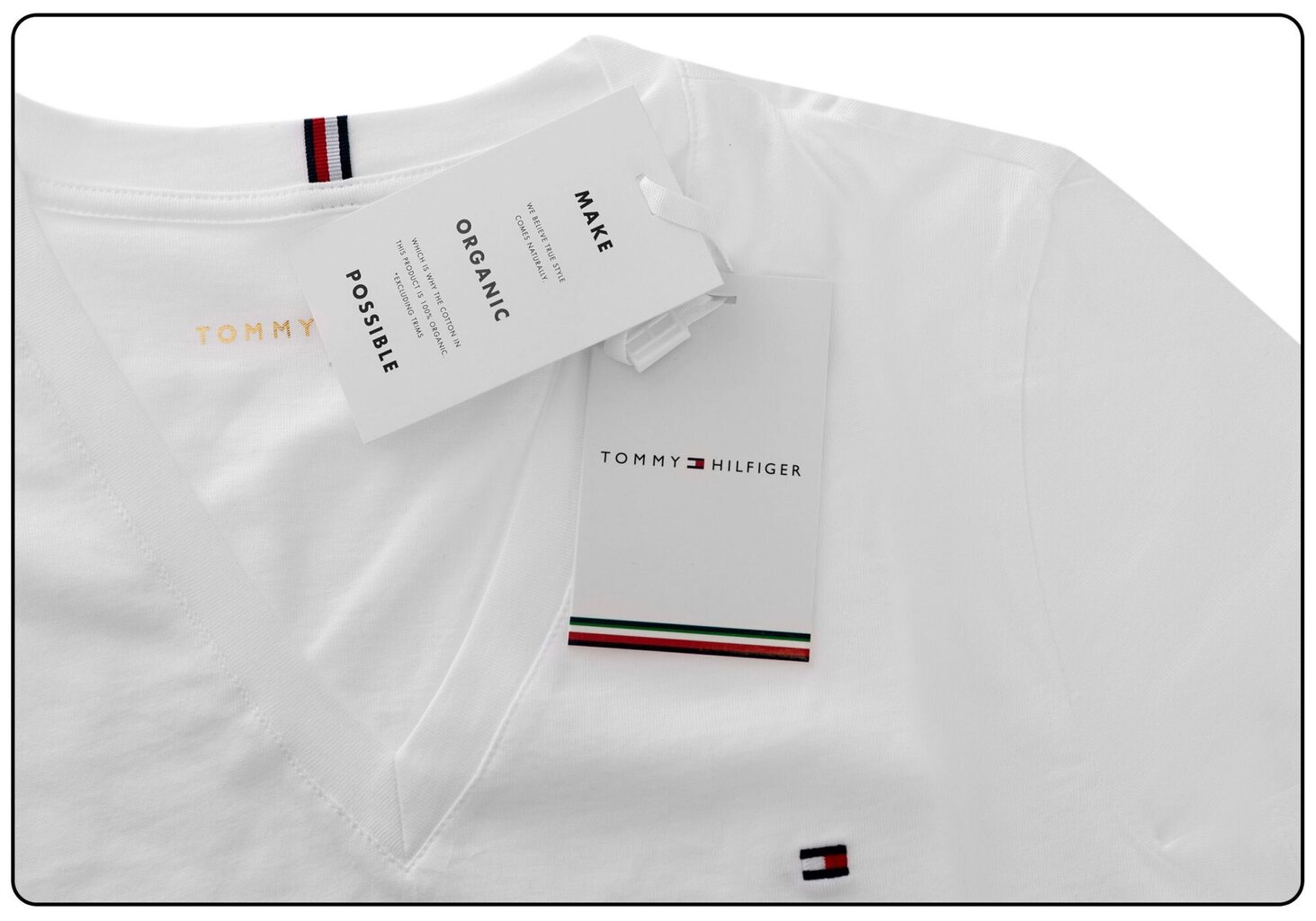 Tommy Hilfiger T-särk Heritage V-neck Tee White WW0WW24969 100 19084 цена и информация | Naiste T-särgid, topid | kaup24.ee