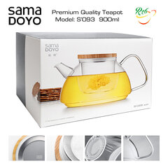 SAMADOYO Заварочный чайник со стеклянным фильтром, S093, Premium класса, 900 мл цена и информация | Стаканы, фужеры, кувшины | kaup24.ee