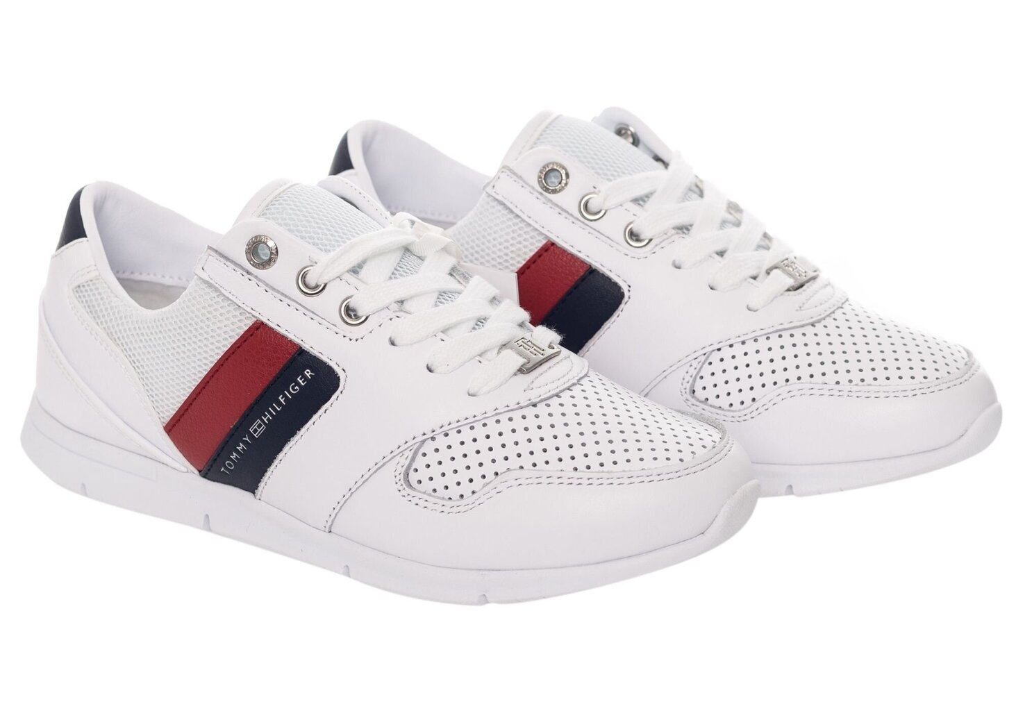 Tommy Hilfiger naiste tossud LIGHTWEIGHT LEATHER SNEAKER WHITE FW0FW04261 020 19665 hind ja info | Naiste spordi- ja vabaajajalatsid | kaup24.ee