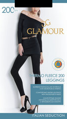 Naiste elastsed retuusid Glamour Thermo Fleece, 200 Den, must hind ja info | Sukkpüksid | kaup24.ee