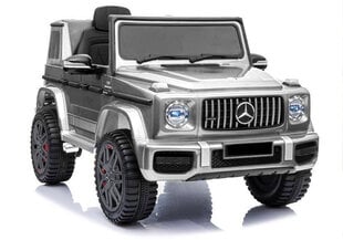 Одноместный электромобиль для детей Mercedes G63, серебристый глянец цена и информация | Электромобили для детей | kaup24.ee