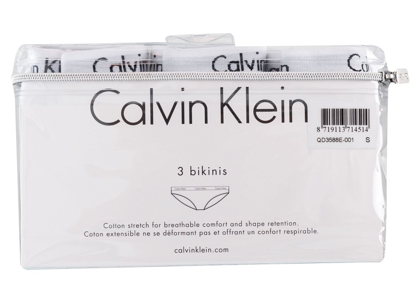 CALVIN KLEIN NAISTE BIKIINIPÜKSID, 3 PAARI, MUST QD3588E-001 13195 цена и информация | Naiste aluspüksid | kaup24.ee