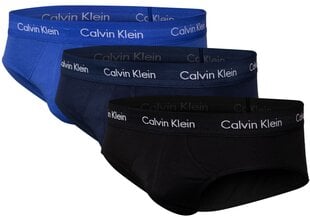 Мужские хлопковые трусы Calvin Klein, эластичные, 3 пары, синие, темно-синие, чёрные, U2661G 4KU 14057 цена и информация | Мужские трусы | kaup24.ee