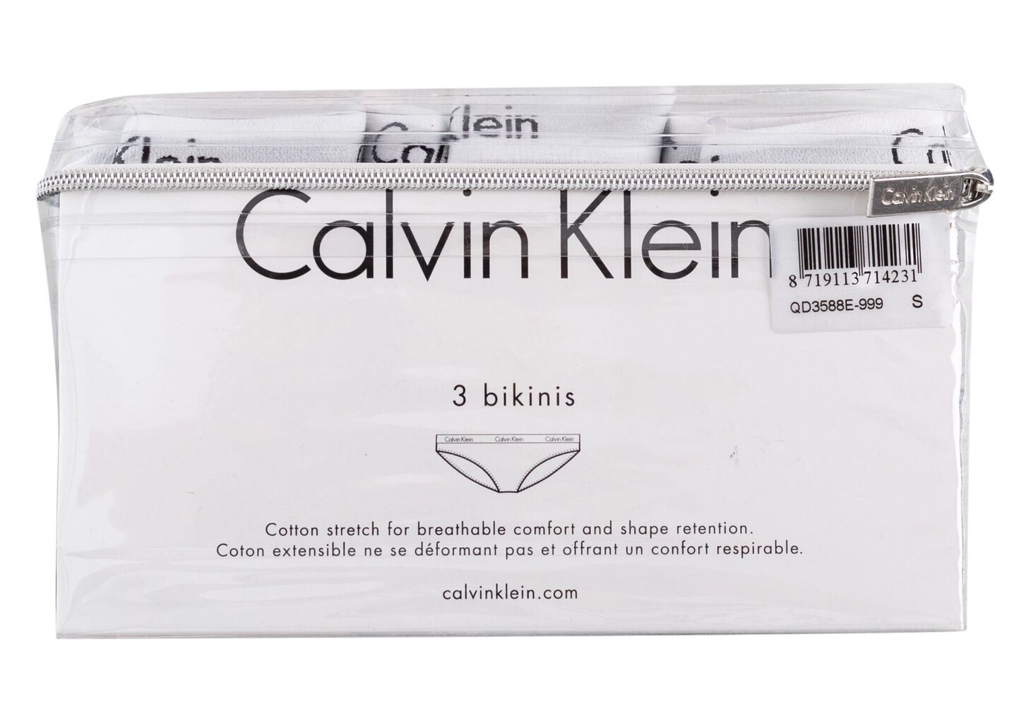 CALVIN KLEIN NAISTE BIKIINIPÜKSID, 3 PAARI, MUST/VALGE/HALL QD3588E 999 14829 цена и информация | Naiste aluspüksid | kaup24.ee