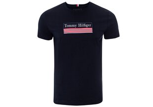 Tommy Hilfiger T-särk Striped Woven Label Tee NAVY MW0MW14306 DW5 19074 hind ja info | Meeste T-särgid | kaup24.ee