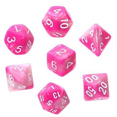 Lauamängude täringute komplekt Rebel RPG, Pink/White цена и информация | Настольные игры | kaup24.ee