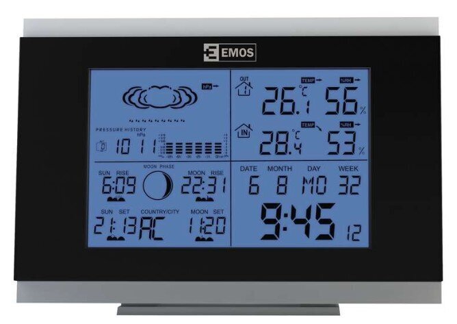 Ilmajaam sise-/välistemperatuuri-niiskuse anduriga ja baromeetriga цена и информация | Ilmajaamad, termomeetrid | kaup24.ee