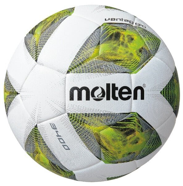 Molten jalgpall F3A3400-G, sünt. nahk, valge/kollane/roheline цена и информация | Jalgpalli pallid | kaup24.ee