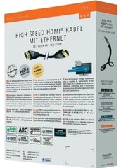 HDMI-kaabel koos Internetiga, 7,5 m, must цена и информация | Кабели и провода | kaup24.ee