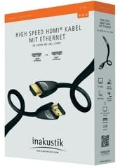 Kaabel HDMI-HDMI pistik 3.0m (HDMI 2.0) must, inakustik STAR цена и информация | Кабели и провода | kaup24.ee