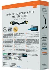 HDMI-kaabel, 10m (HDMI 1.4,) must, In-akustik STAR hind ja info | Kaablid ja juhtmed | kaup24.ee