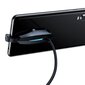 Kaabel USB2.0 A pistik - USB C-pistik, 1.2m telefonihoidjaga, must, nailonist punutud, BASEUS цена и информация | Mobiiltelefonide kaablid | kaup24.ee