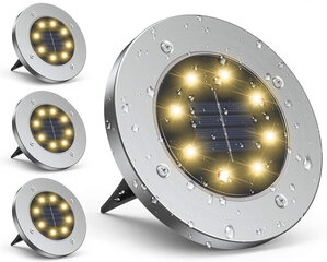 Садовый светильник с солнечной батареей Saska Garden 8 LED, 4 шт. цена и информация | Уличное освещение | kaup24.ee