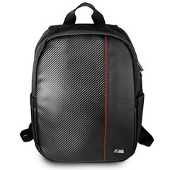 Backpack 16-tolline BMW sülearvuti/tahvelarvuti seljakott Black Carbon Red Stripe hind ja info | Arvutikotid | kaup24.ee