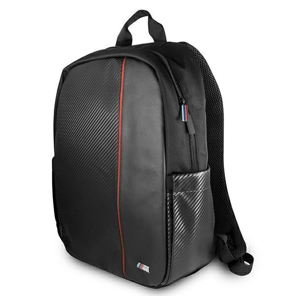 Backpack 16-tolline BMW sülearvuti/tahvelarvuti seljakott Black Carbon Red Stripe hind ja info | Sülearvutikotid | kaup24.ee