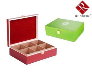 Teekarp 25x19x8 cm, punane, roheline цена и информация | Посуда для хранения еды | kaup24.ee
