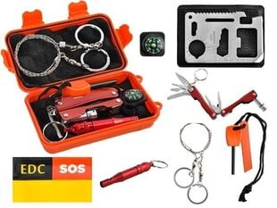 Ellujäämiskomplekt "Survival Kit 7in1" Esmaabikarp 8574 цена и информация | Туристические ножи, многофункциональные приборы | kaup24.ee