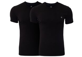 Lühikesed püksid Calvin Klein, 2 paari, S/S CREW 2PK, mustad, NB2221A 001 18601 hind ja info | Meeste T-särgid | kaup24.ee