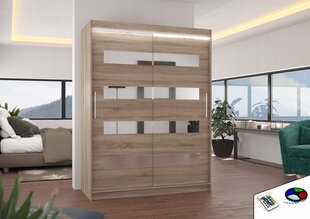 LED valgustusega kapp ADRK Furniture Baltic, pruun цена и информация | Шкафы | kaup24.ee