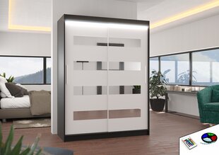 LED valgustusega kapp ADRK Furniture Baltic, must/valge цена и информация | Шкафы | kaup24.ee