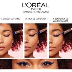 Eyeliner Matte Signature L'Oreal Make Up: Värvus - 01-ink цена и информация | Тушь, средства для роста ресниц, тени для век, карандаши для глаз | kaup24.ee