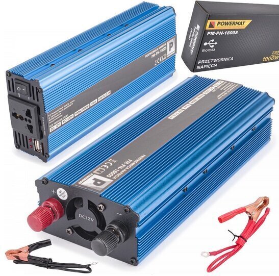 Pingemuundur / muundur PowerMat, 12V, 1800 W hind ja info | Muundurid, inverterid | kaup24.ee